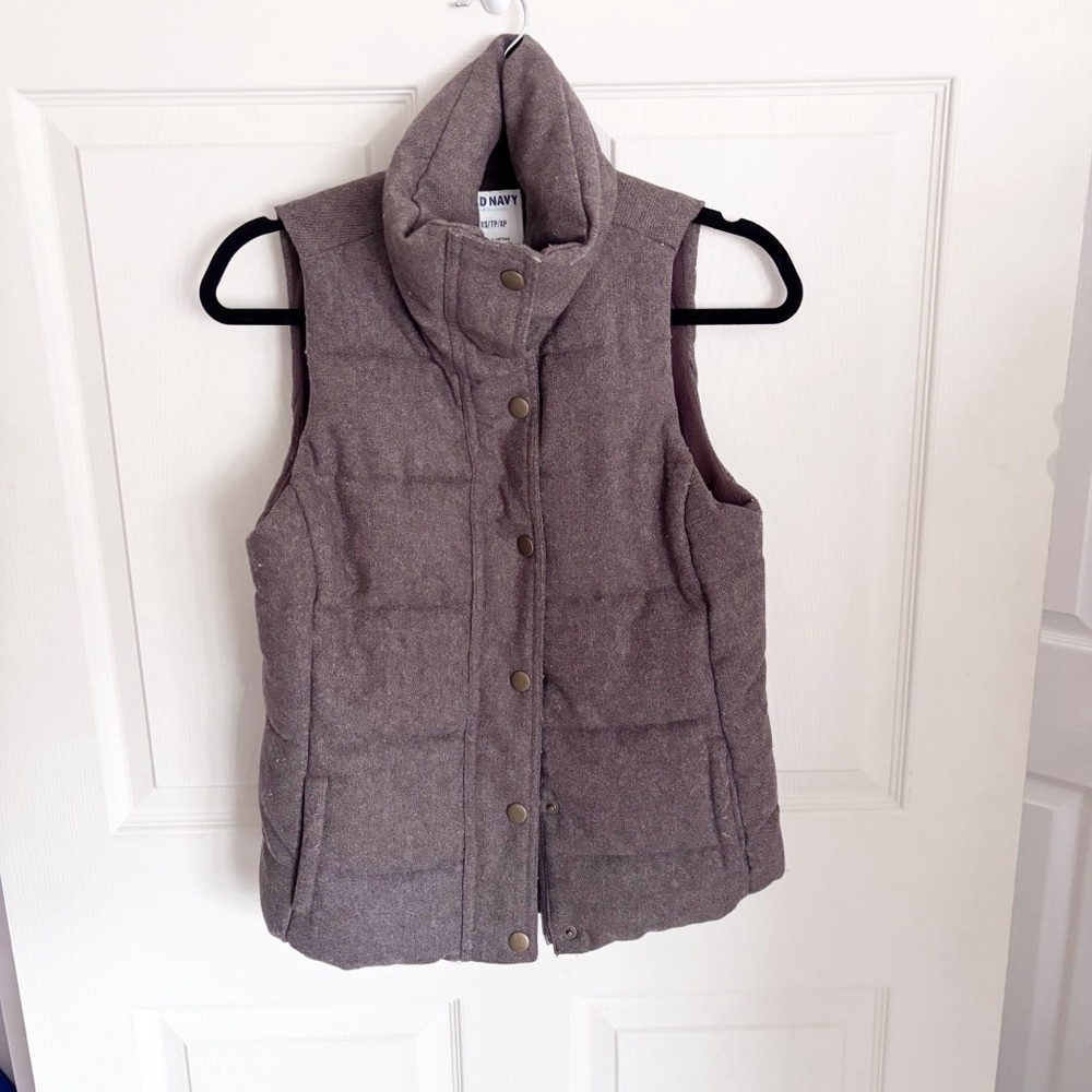 Old Navy Brown Tweed Vest Size Extra Small